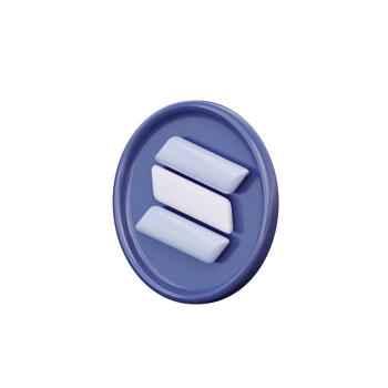 3D Solana Coin Icon Render Illustration png