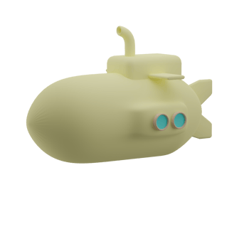 3D Submarine Icon Render Illustration png