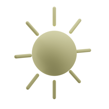 3D Sun Icon Render Illustration png