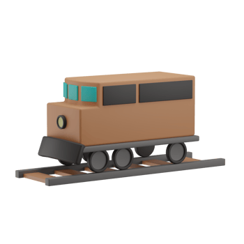 3D Train Icon Render Illustration png