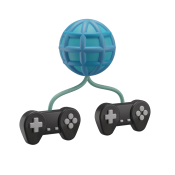 3D Virtual Game With Globe Icon Render Illustration png