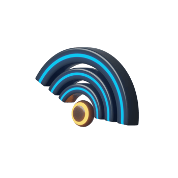 Futuristic 3D Wireless Icon Render Illustration png