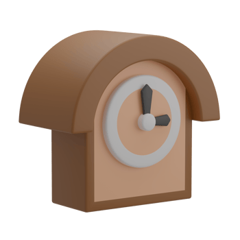 3D Antique Clock Icon Render Illustration png