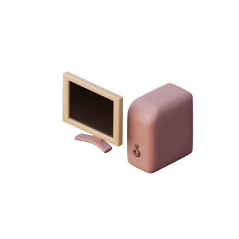 3D Computer Setup Icon Render Illustration png