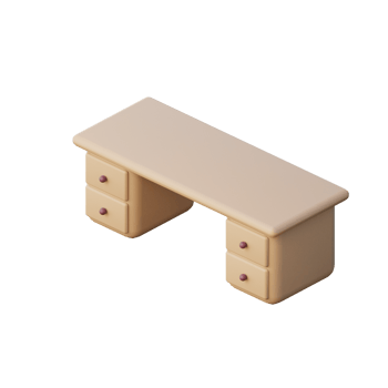 3D Desk Icon Render Illustration png