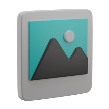 3D Gallery Icon Render Illustration png