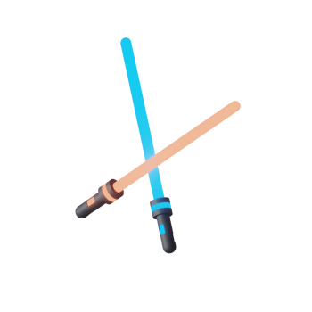 3D Dual Lightsaber Icon Render Illustration png