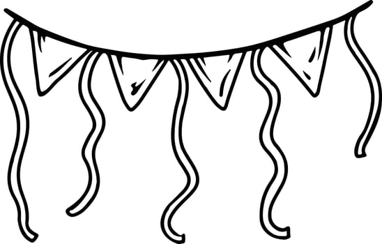 Hand-drawn party bunting decoration doodle vector