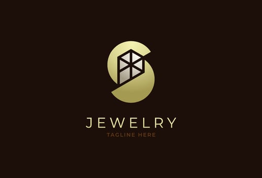 Elegant Jewelry Logo with Initial S and Diamond Motif vector