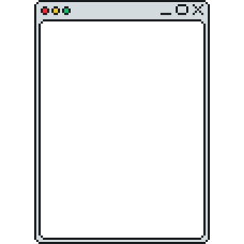 Pixel art retro computer window with scrollbar UI element png