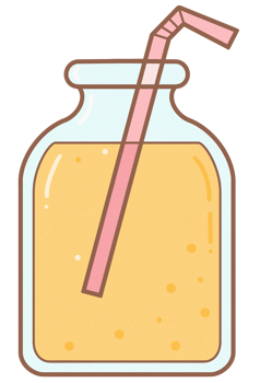 Cute Summer Drink Orange Juice Bottle png