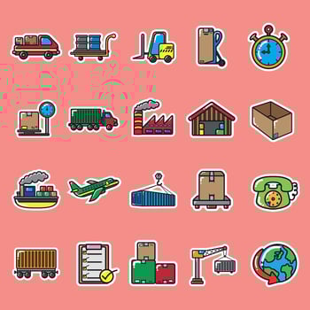 Logistics equipment illustration made in cute and sticker style vector
