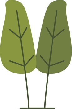 Paired Green Plants vector