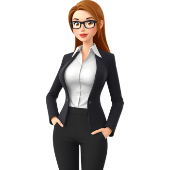 Businesswoman in Black Suit Hands in Pockets png