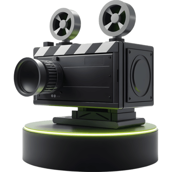 Classic Movie Camera on a Rotating Stand png