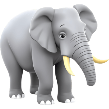 Gray Elephant Standing png