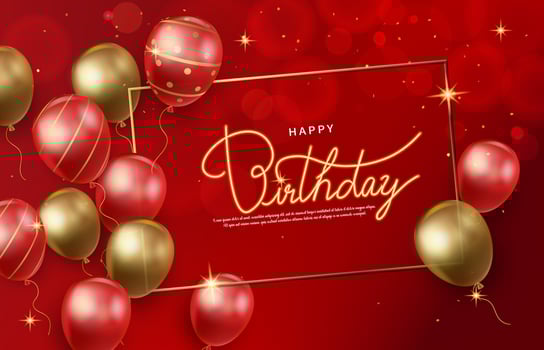 Red balloons with shining gold decorations, perfect for elegant celebrations vector