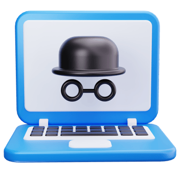 3D Icon Incognito Laptop Hacker png