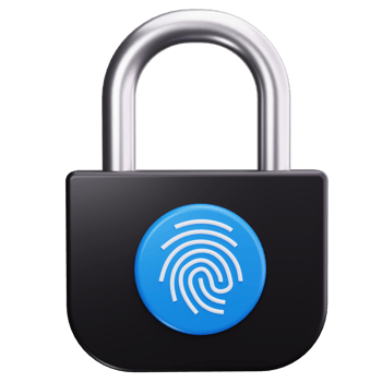3D Icon Fingerprint Digital Padlock Security png