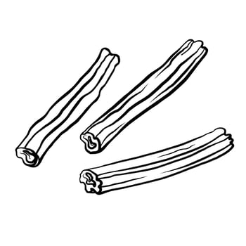 Moringa oleifera drawn ink sketch. Cut drumstick, raw pod icon on isolated background. Tropical plant ingredient. Asian superfood fruit. Summer garden tree harvest. Cooking seasoning, Ayurveda vector