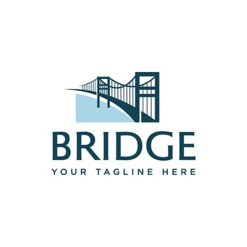 modern bridge logo isolated on white vector