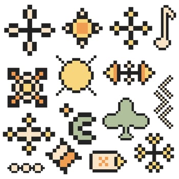 pixel item pack retro look vector