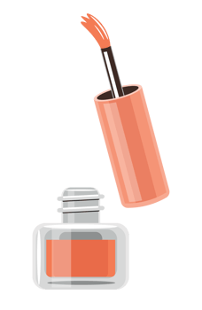 Illustration of Red Nail Polish Bottle png