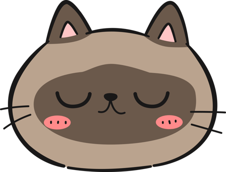 Sleeping face cartoon siamese cat png