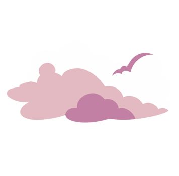 clouds pink and white on a transparent background png