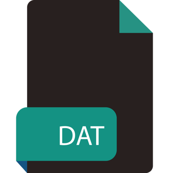 Dat File Extension Icon Crisp Corners Grey Colors png