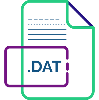 Dat File Extension Icon Little Dot And Color Fill png