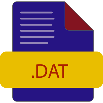 Dat File Extention Icon Old Minimal Color Fill png