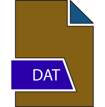Dat File Format Icon In Shapes 2 Colors And Side Contour png