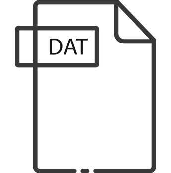 Dat File Format Minimal Icon With Black Outline png