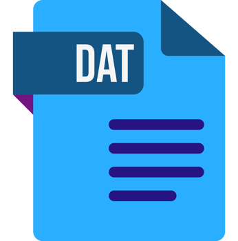 Dat File Icon With Dark Ciolor And Folded Doc png
