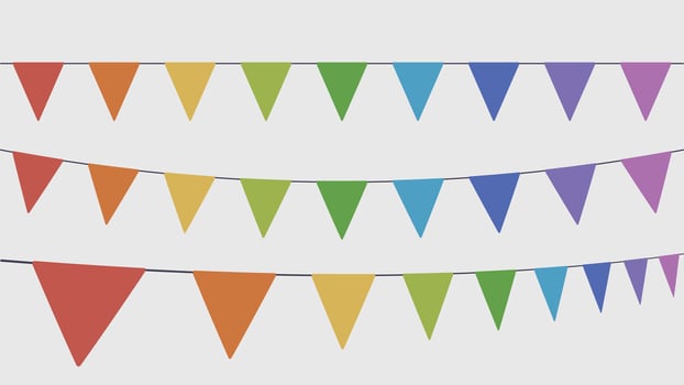 colorful party garlands in set on white vector