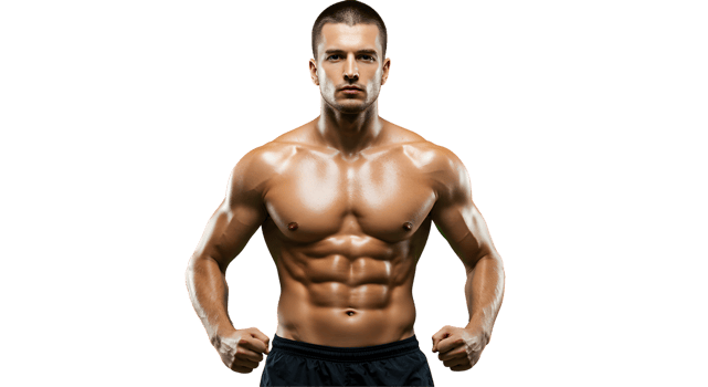 Muscular Man Posing Against Black Background png