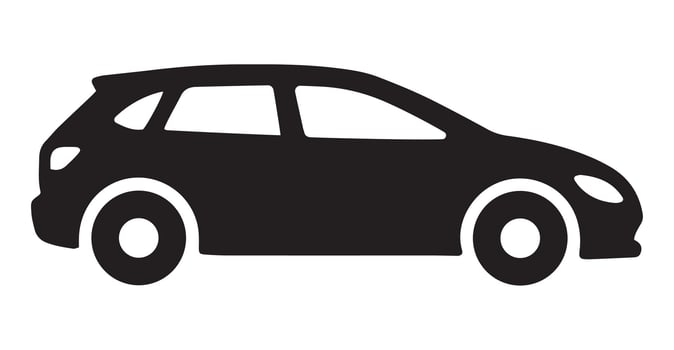 Modern silhouette side view car icon. Perfect for graphic and web. vector