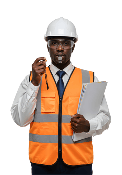 Portrait of a Confident Black Male Construction Engineer png