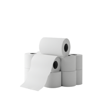 Stack of White Toilet Paper Rolls on Transparent Background png