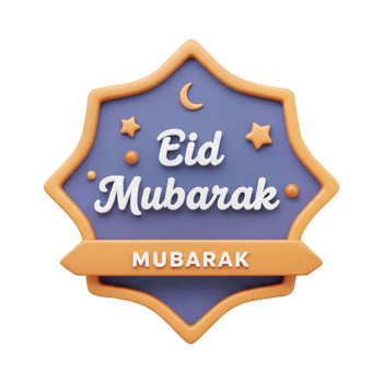 3D Rendered Eid Mubarak Celebration Islamic Holiday Greeting Card png