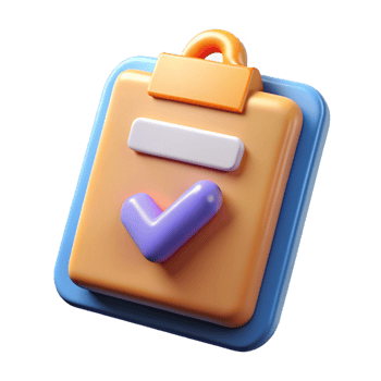 3d rendered checklist icon isolated on transparent background png