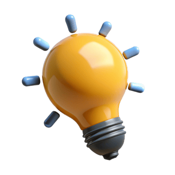 Cartoon light bulb idea icon isolated on transparent background png