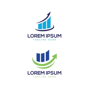 finance marketing logo design modern minimal arrow growth flow charts vector
