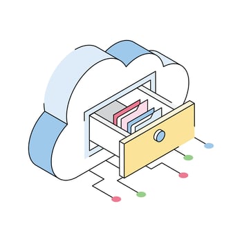Premium isometric outline icon for cloud storage option vector