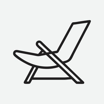 Stylish and Minimalist Sling Chair Icon in Clean Line Art Style vector