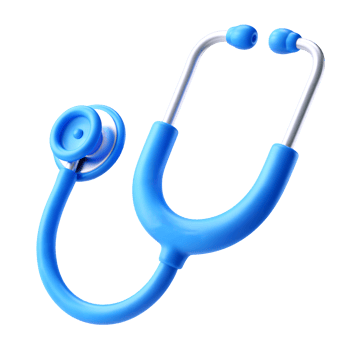 3d Stethoscope icon isolated on transparent background. 3d rendering Cartoon plastic style png