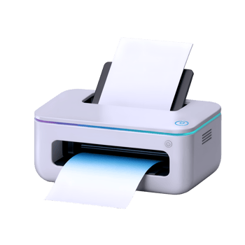 3d printer icon isolated on transparent background. 3d rendering Cartoon plastic style png