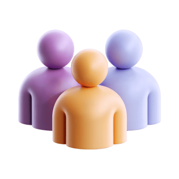 3D Group Users icon isolated on transparent background. 3d rendering Cartoon plastic style png