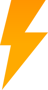 Orange yellow electric bolt png